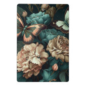 Mini Porte-bloc Papillons et fleurs design classique foncé (Dos)