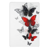 Mini Porte-bloc Papillons noirs et rouges volants (Dos)