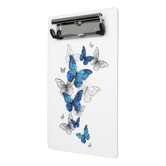 Mini Porte-bloc Papillons volants bleus Morpho (Angle2)