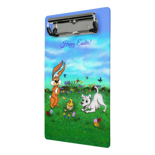 Mini Porte-bloc Pâques - Chiot Capo Rabbit et Chick (Angle2)