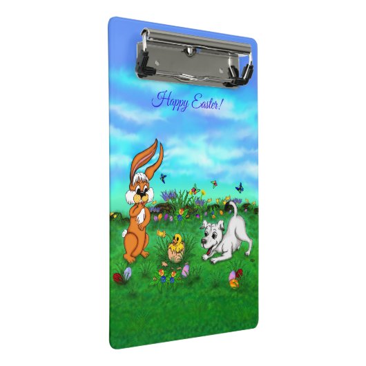 Mini Porte-bloc Pâques - Chiot Capo Rabbit et Chick (Incliné)