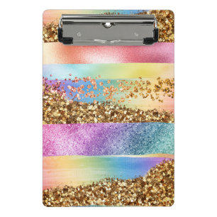 Mini Porte-bloc parties scintillant arc-en-ciel moderne dorure des