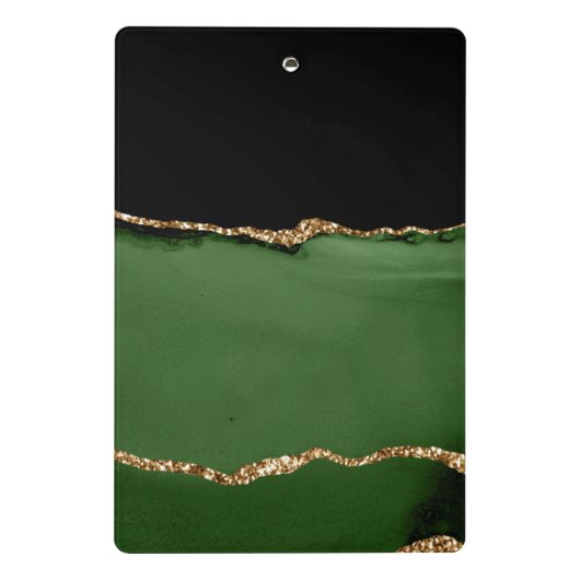 Mini Porte-bloc Parties scintillant d'or et Monogramme d'âge vert (Dos)