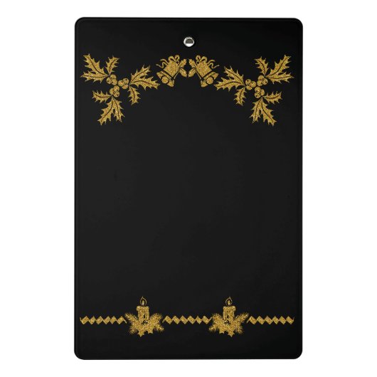 Mini Porte-bloc Parties scintillant d'or Joyeux Noël, Père Noël (Dos)