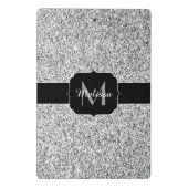 Mini Porte-bloc Parties scintillant gris argent scintille Monogram (Dos)
