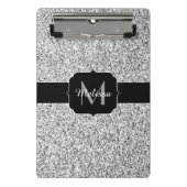 Mini Porte-bloc Parties scintillant gris argent scintille Monogram (Devant)