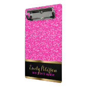 Mini Porte-bloc Parties scintillant Rose Chaud Et Blanche (Angle2)