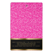 Mini Porte-bloc Parties scintillant Rose Chaud Et Blanche (Dos)