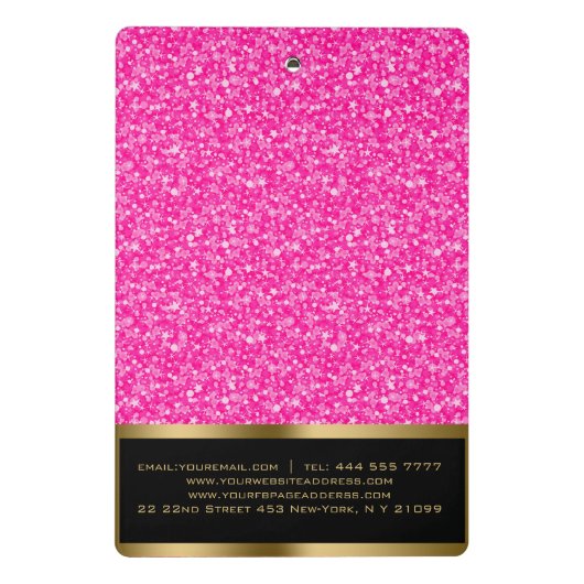 Mini Porte-bloc Parties scintillant Rose Chaud Et Blanche (Dos)