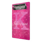 Mini Porte-bloc Parties scintillant rose-chaud Glam Sparkle Nom du (Angle2)