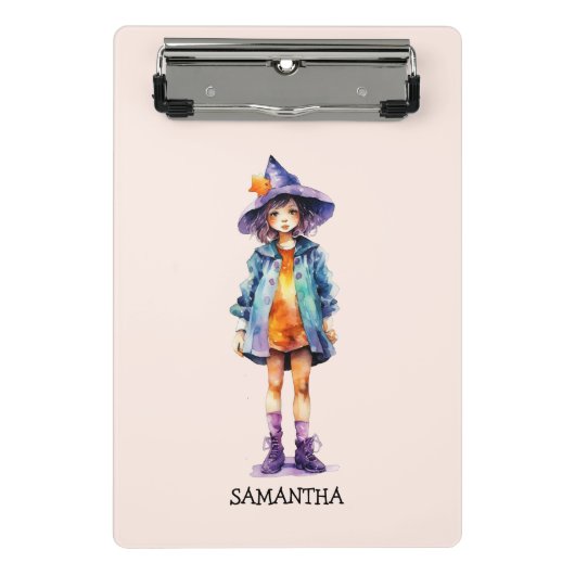 Mini Porte-bloc Pastel Cute Witch Girl Halloween esthétique (Devant)