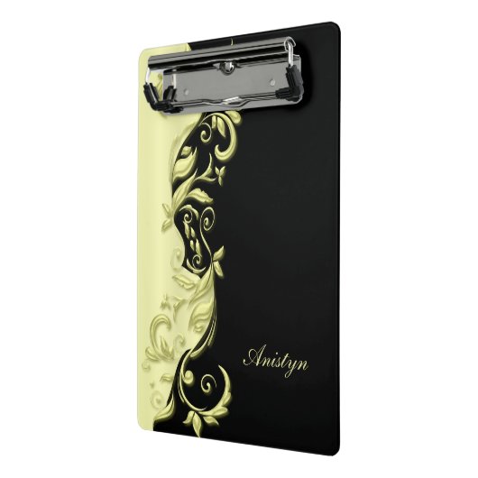 Mini Porte-bloc Pastel Elegant Jaune Design Ornat (Angle2)