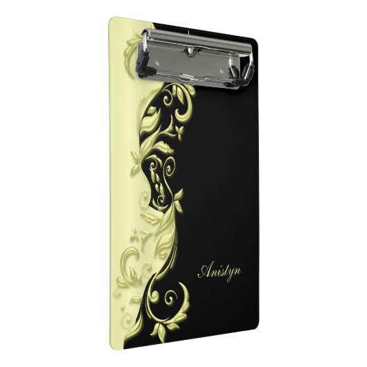 Mini Porte-bloc Pastel Elegant Jaune Design Ornat (Incliné)