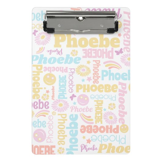 Mini Porte-bloc Pastel preppy smilie faces star nom personnalisé P (Devant)