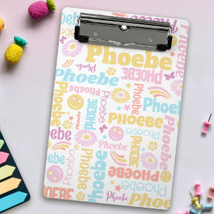 Mini Porte-bloc Pastel preppy smilie faces star nom personnalisé P