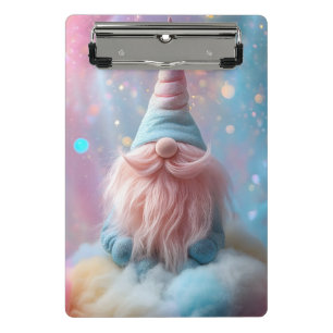 Mini Porte-bloc Pastel Unicorn Gnome / Gonk avec barbe rose bouffa