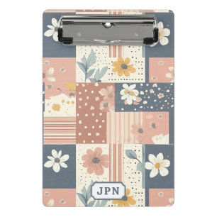 Mini Porte-bloc Patchwork Bohème Floral en Terracotta et Sauge