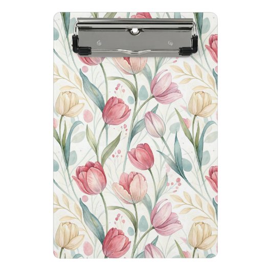 Mini Porte-bloc Pattern Watercolor Modern Tulips (Devant)