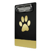 Mini Porte-bloc Paw chien brillant or sur arrière - plan noir (Angle2)