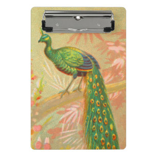 Mini Porte-bloc Peacock vintage et peinture à fleurs