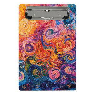 Mini Porte-bloc Peinture à l'huile de tourbillons psychédélique