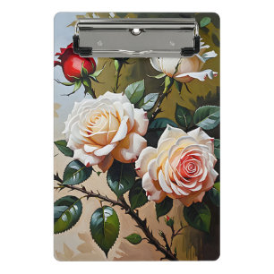 Mini Porte-bloc Peinture à l'huile rose blanche et rouge
