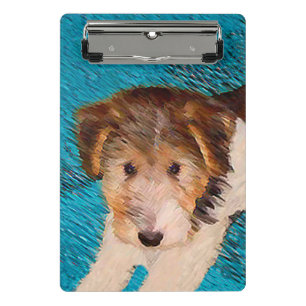 Mini Porte-bloc Peinture de chiot Terrier Fox - Art de chien origi