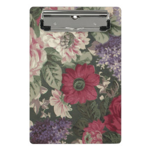 Mini Porte-bloc Peinture de fleurs vintage rouge rose bleu blanc