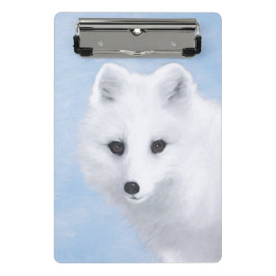 Mini Porte-bloc Peinture de Fox arctique - art original de faune