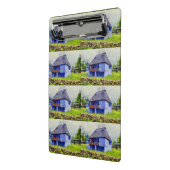 Mini Porte-bloc Peinture de maison bleue (Angle2)