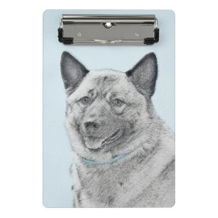 Mini Porte-bloc Peinture norvégienne Elkhound - Art original Chien