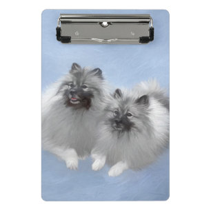 Mini Porte-bloc Peinture originale d'un couple de Keeshond - Art a