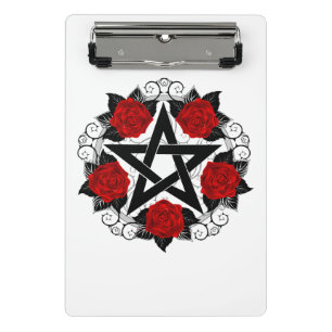 Mini Porte-bloc Pentagramme aux roses rouges