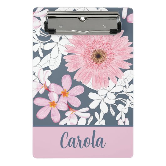 Mini Porte-bloc Personalized Blush Floral Planner (Devant)