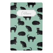 Mini Porte-bloc Personnalisable Chats Noirs Motif sans couture (Dos)