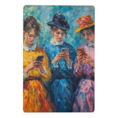 Mini Porte-bloc Personnes du 19e siècle utilisant des smartphones (Dos)