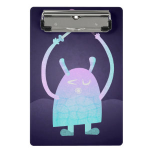Mini Porte-bloc Petit Monstre Bleu Mignon