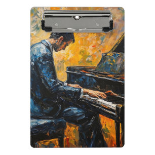 Mini Porte-bloc Piano Player - Peinture à l'huile