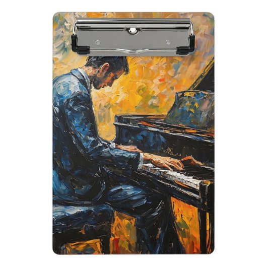 Mini Porte-bloc Piano Player - Peinture à l'huile (Devant)