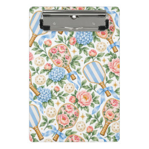 Mini Porte-bloc Pickleball bleu et rose blush Chic Côté Mer Élégan