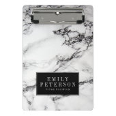 Mini Porte-bloc Pierre de Marbre blanc avec Arrière - plan noir (Devant)