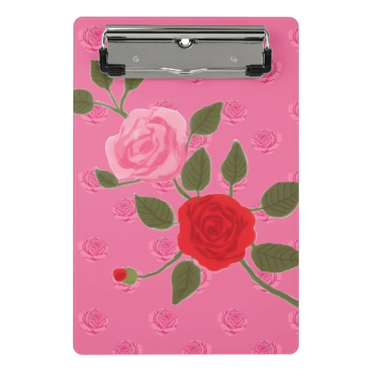 Mini Porte-bloc Pink roses (Devant)
