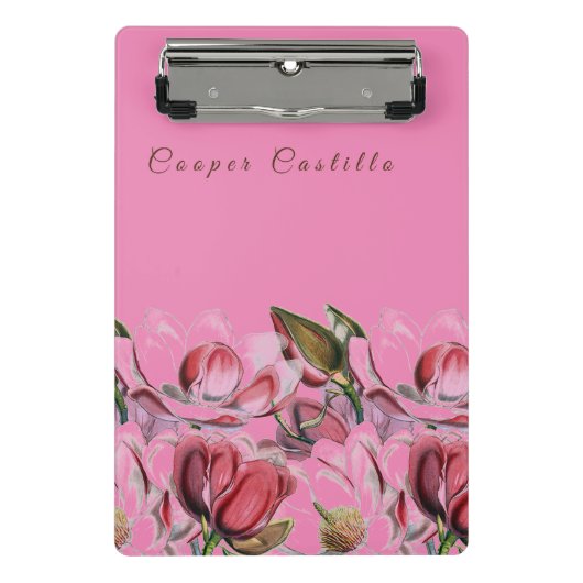 Mini Porte-bloc Pink Simple Professional Calligraphy Magnolias (Devant)