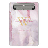 Mini Porte-bloc Pink violet or Aquarelle Script (Devant)