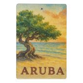Mini Porte-bloc Plage d'Eagle Aruba Divi Tree Heure dorée (Dos)