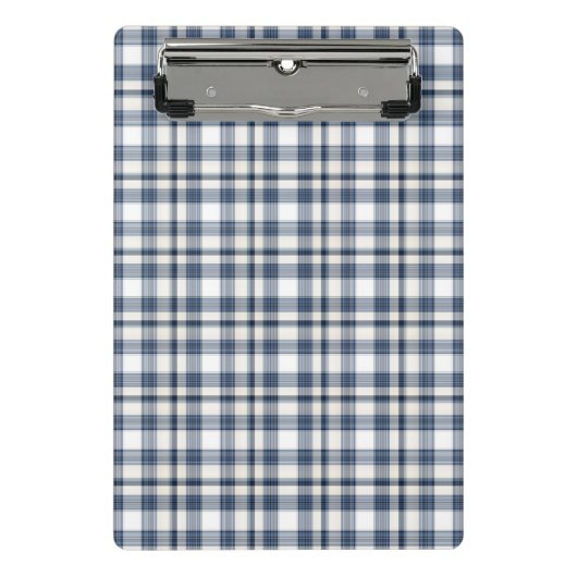 Mini Porte-bloc Plaid blanc bleu 1 (Devant)