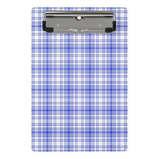 Mini Porte-bloc Plaid blanc bleu 2 (Devant)