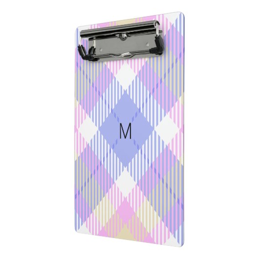 Mini Porte-bloc Plaid bleu rose jaune (Angle2)