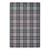 Mini Porte-bloc Plaid de pixel dans le gris avec la rayure rouge (Dos)