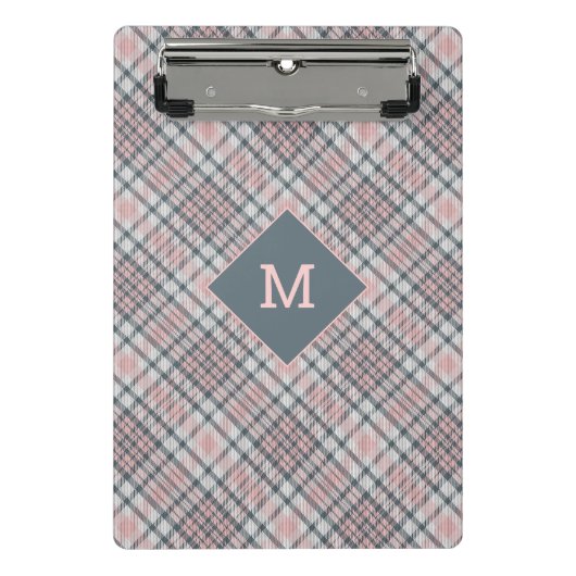 Mini Porte-bloc Plaid Monogramme personnalisé / Motif Tartan (Devant)